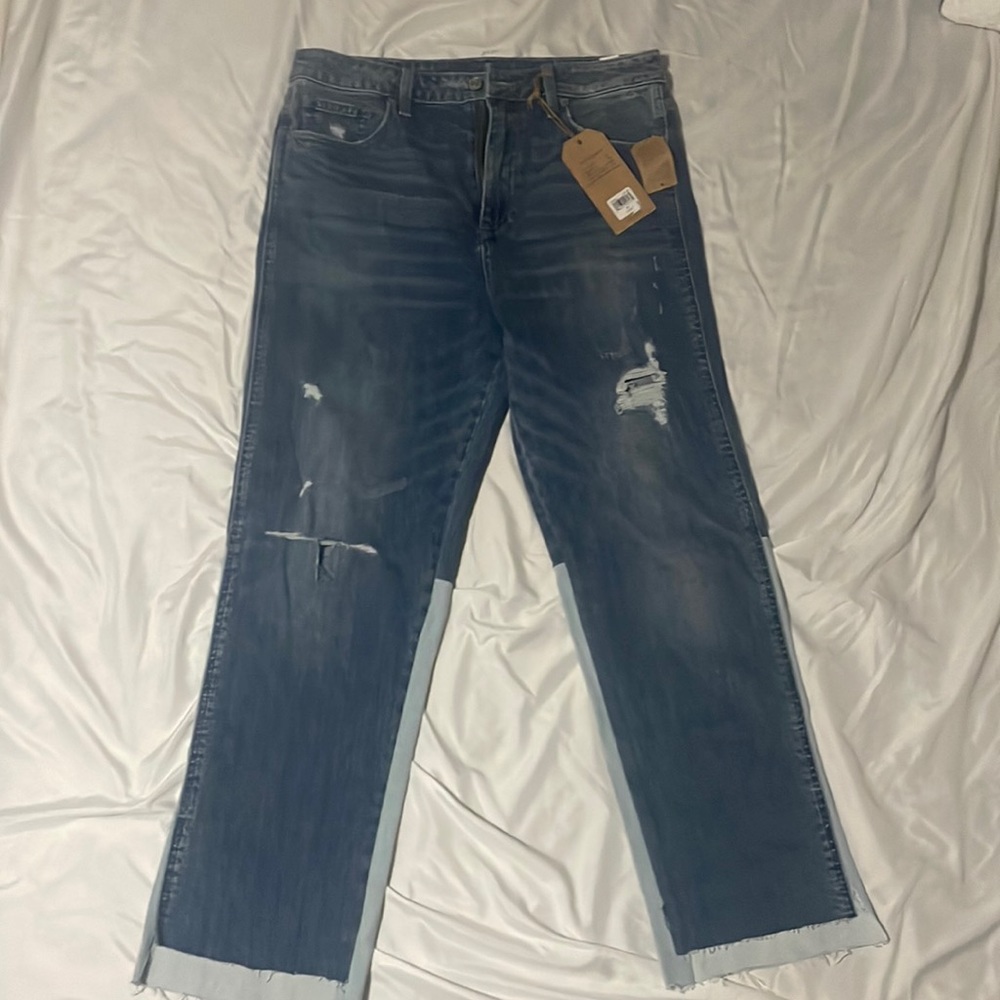 Lucky brand two-toned straight leg jeans